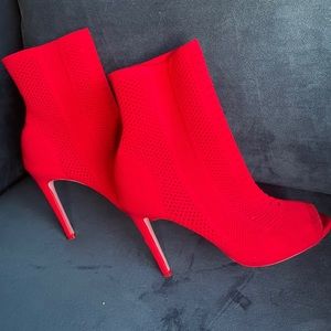 Red heels booties